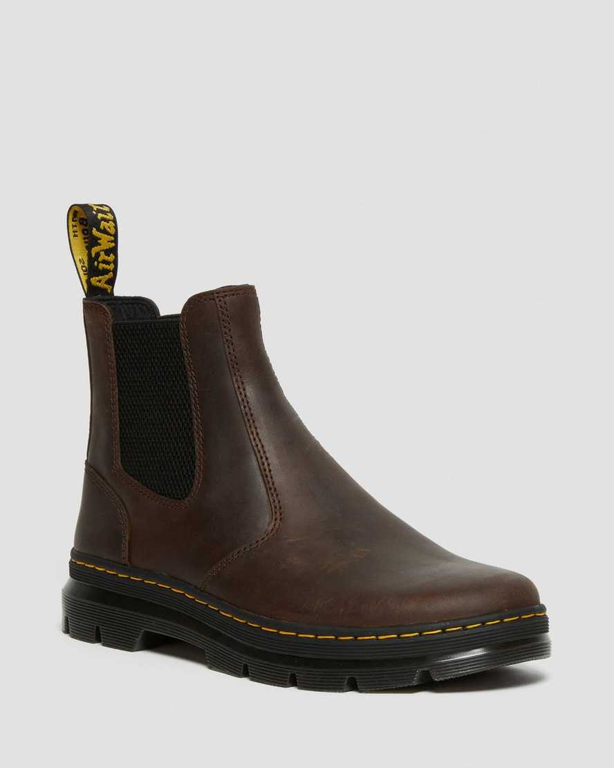 Dr. Martens Embury Crazy Horse Deri Erkek Chelsea Bot - Bot Koyu Kahverengi |TQCLD6815|